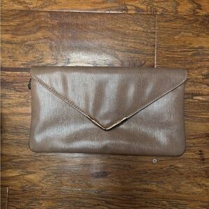 Vintage 70’s Brown Beige Leather Hand Bag Y2K with Crossbody Chain Excellent